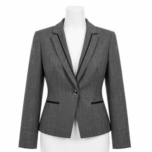 Hugo Boss Wool Blazer Jacket Women's 10 Gray Business Casual Professional Office